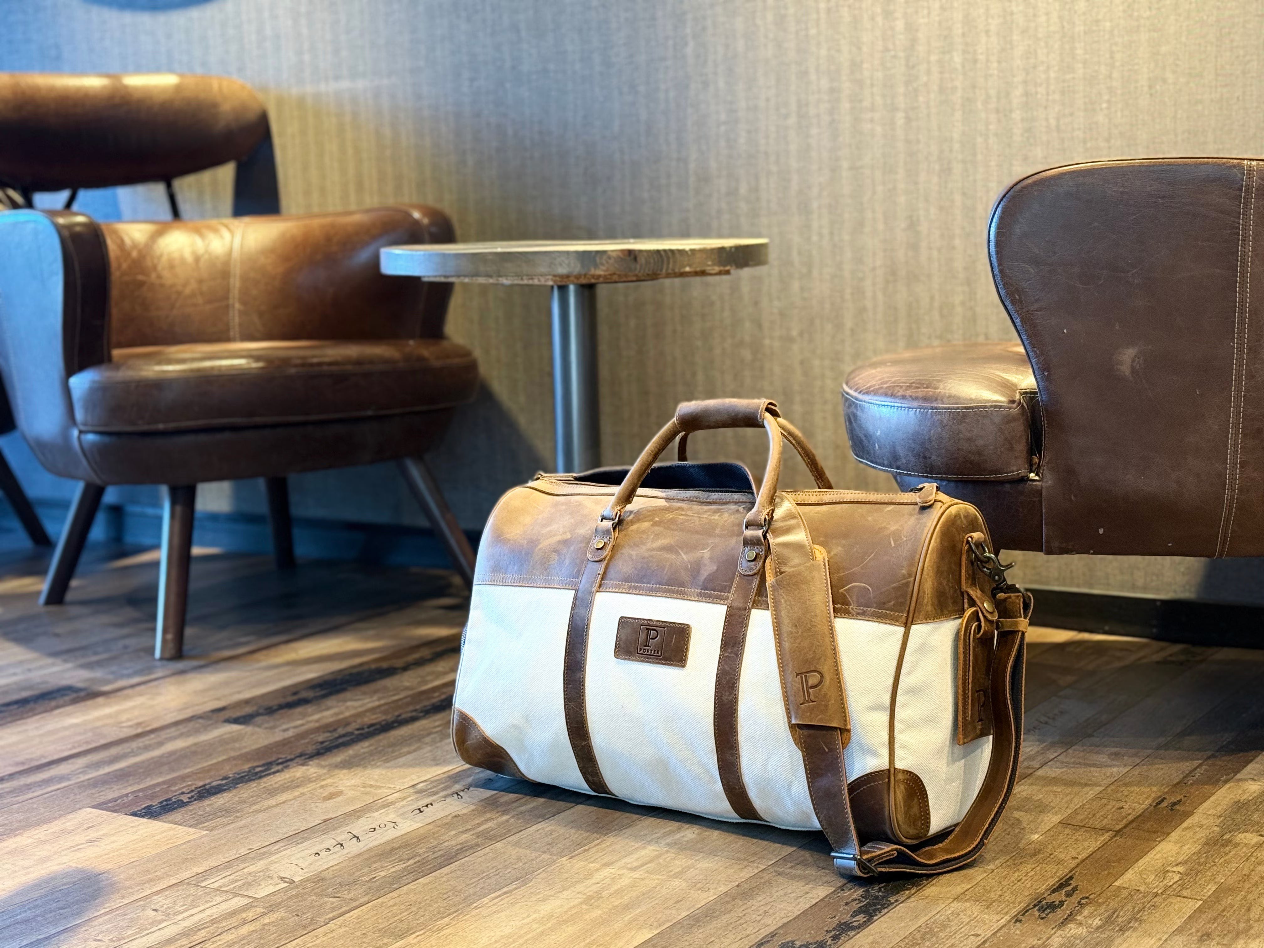 Porter Voyager weekend bag i Canvas og skinn-Bagger-BagBrokers