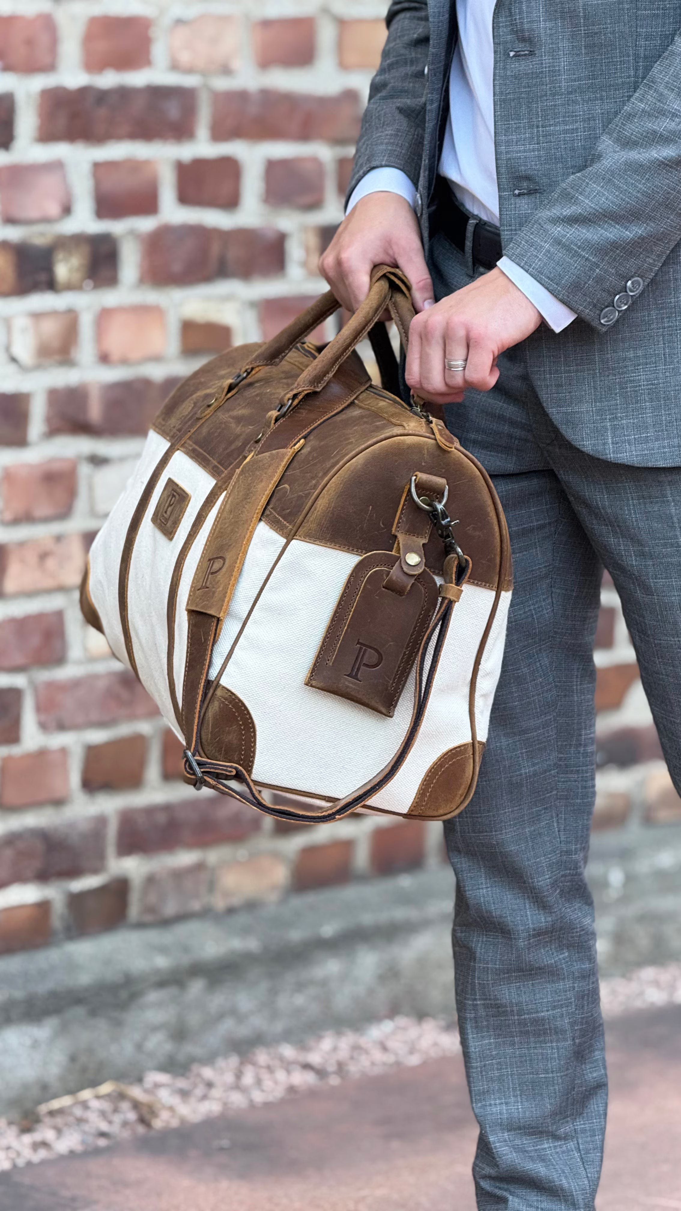 Porter Voyager weekend bag i Canvas og skinn-Bagger-BagBrokers