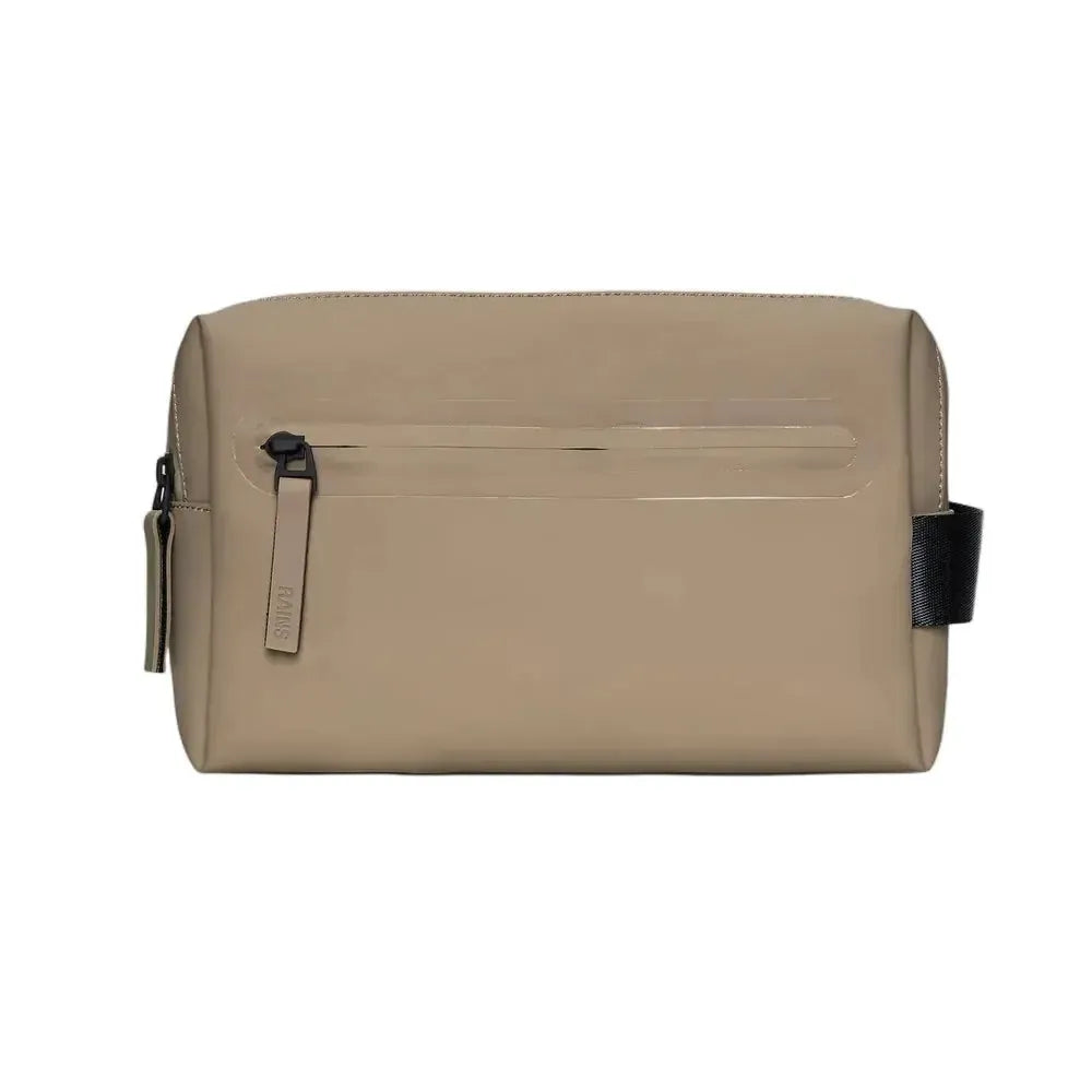 Rains 2 Zip Wash Bag Beige-Toalettmappe-BagBrokers
