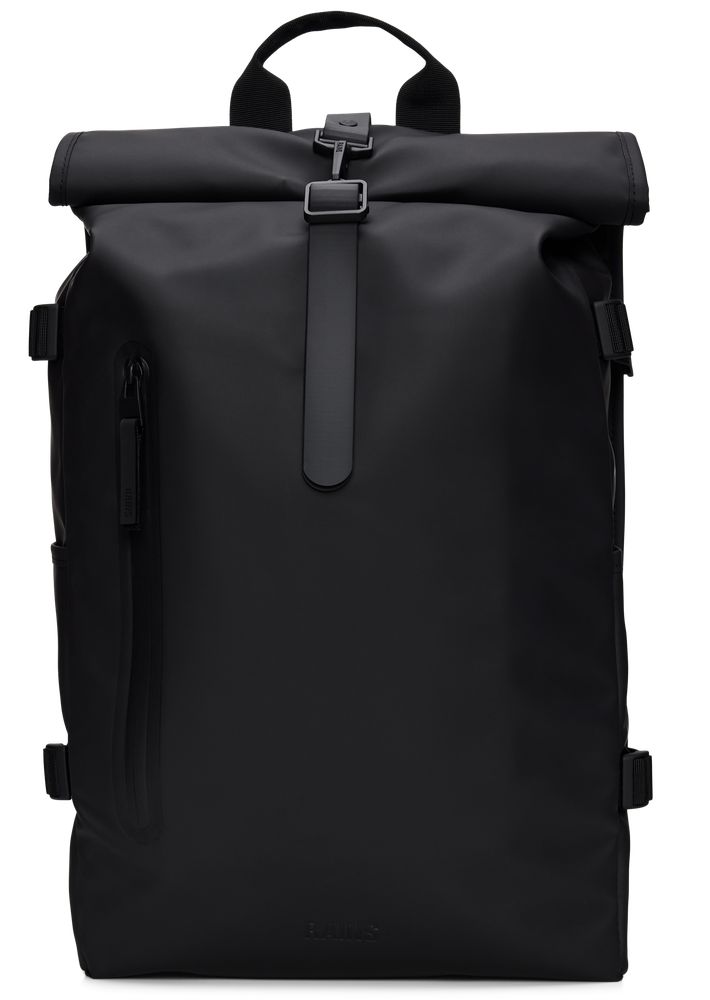 Rains ROLLTOP RUCKSACK Large W3 Black-Ryggsekker-BagBrokers
