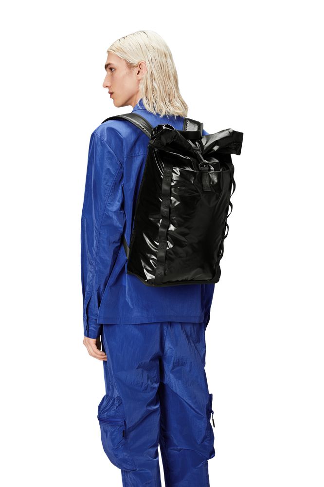 Rains Sibu Rolltop Rucksack W3 Black-Sekker-BagBrokers