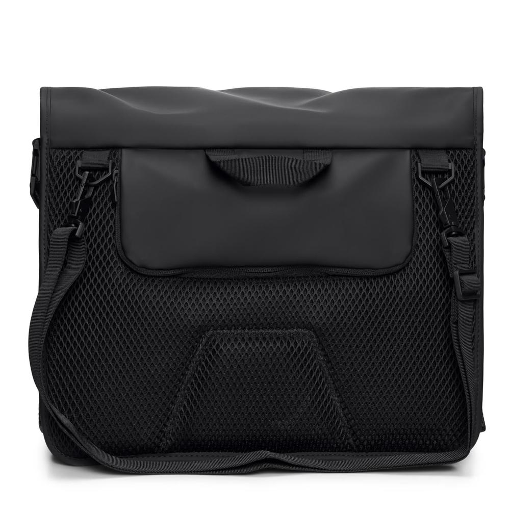 Rains Trail Rolltop Messenger Bag W3 Black Sykkelveske-Bagger-BagBrokers