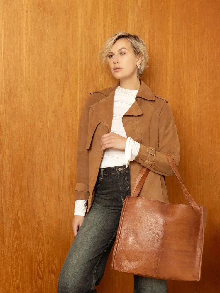 Re:Designed by Dixie Aro Urban stor skulderveske i skinn Walnut-Damevesker-BagBrokers