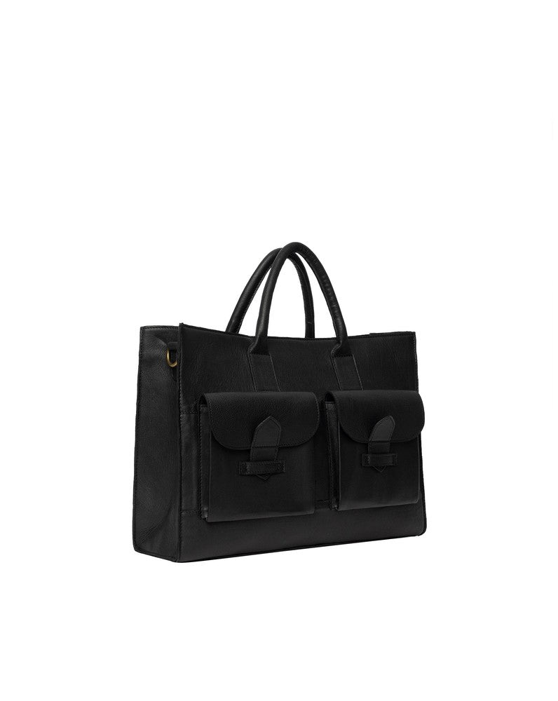 Re:Designed by Dixie Feline stor veske med bærehåndtak i skinn Svart-Damevesker-BagBrokers