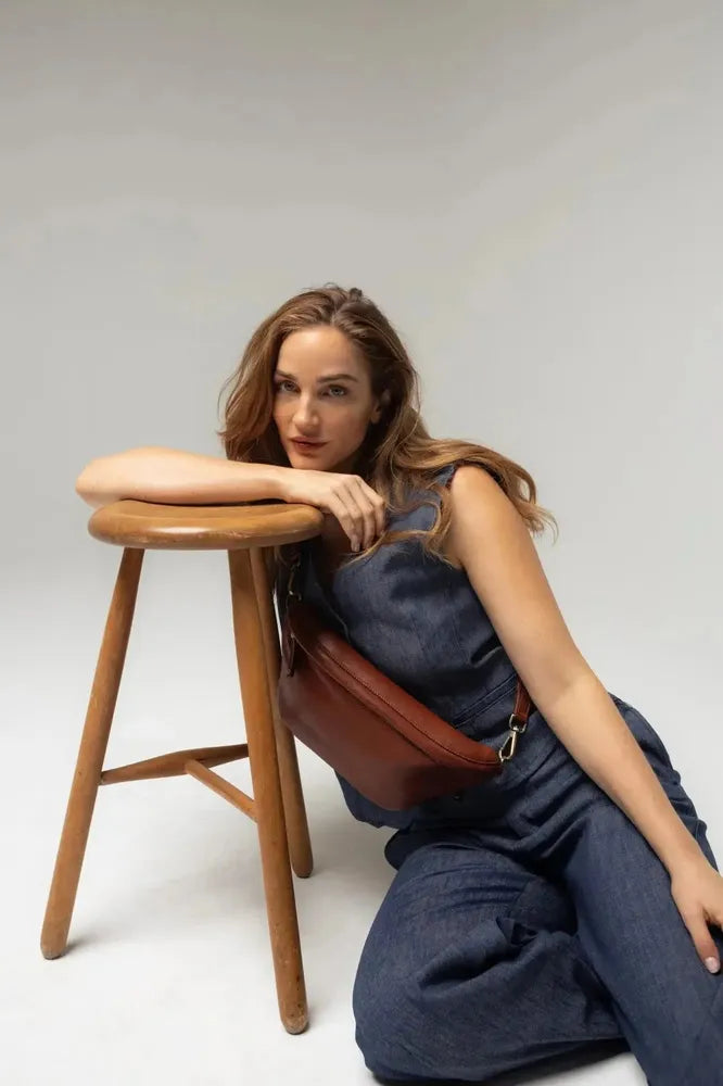 Re:Designed by Dixie Jeane Bumbag i skinn Cognac-Damevesker-BagBrokers