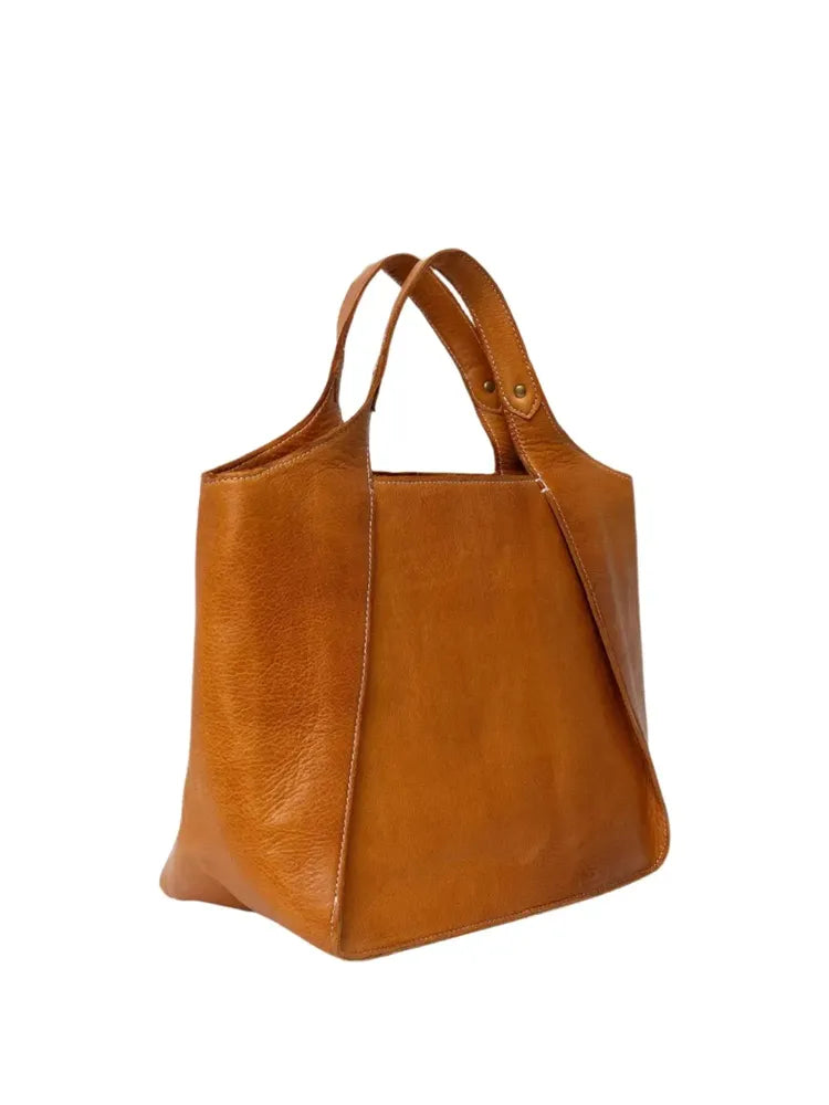 Re:Designed by Dixie Jona Big skulderveske i skinn Burned Tan-Damevesker-BagBrokers