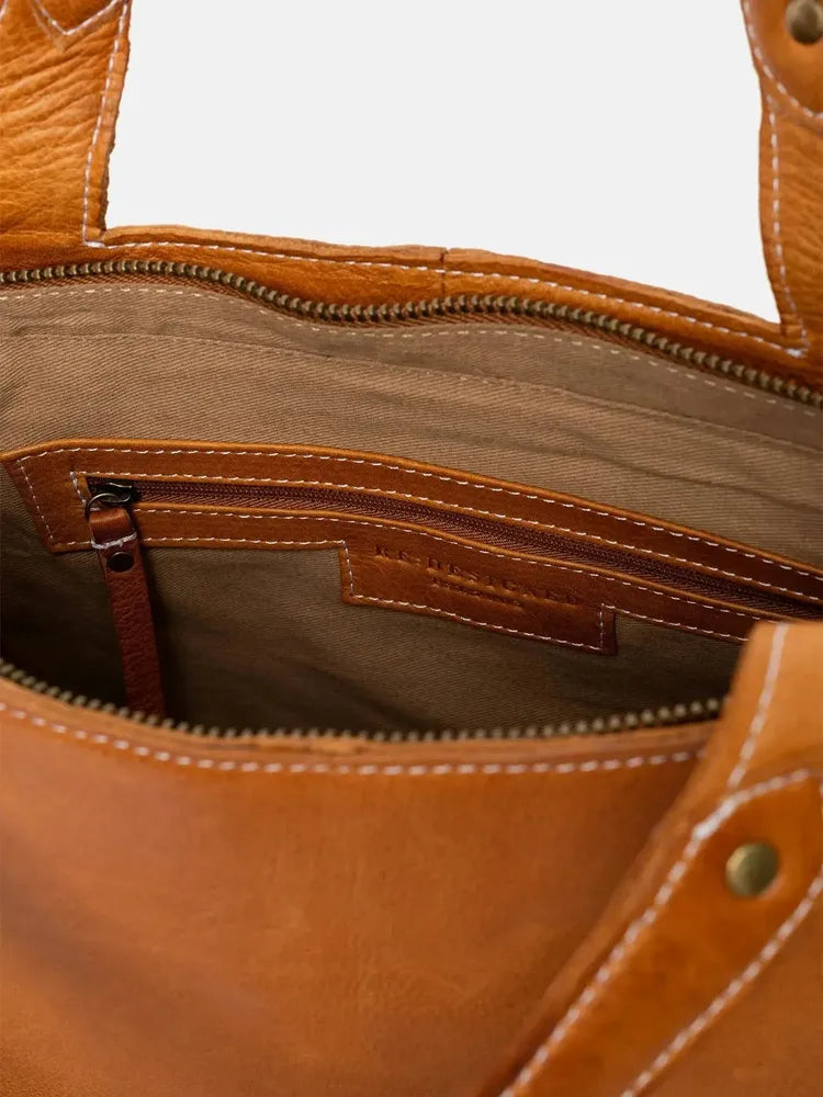 Re:Designed by Dixie Jona Big skulderveske i skinn Burned Tan-Damevesker-BagBrokers