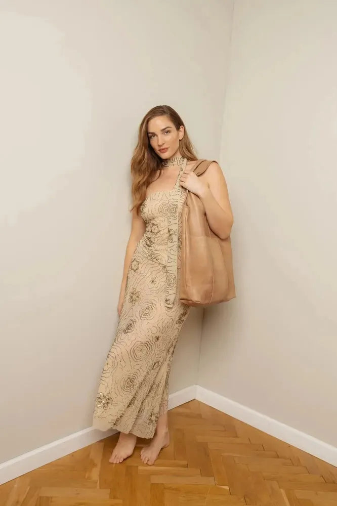 Re:Designed by Dixie Lyra Urban skulderveske i skinn Taupe-Damevesker-BagBrokers