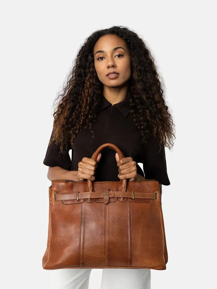 Re:Designed by Dixie Mada Big veske med bærehåndtak i skinn Walnut-Damevesker-BagBrokers
