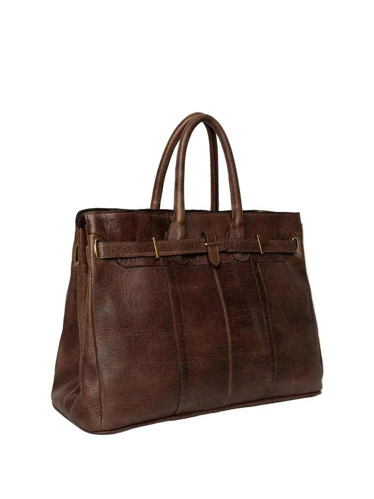 Re:Designed by Dixie Mada Big veske med bærehåndtak i skinn Woodsmoke-Damevesker-BagBrokers