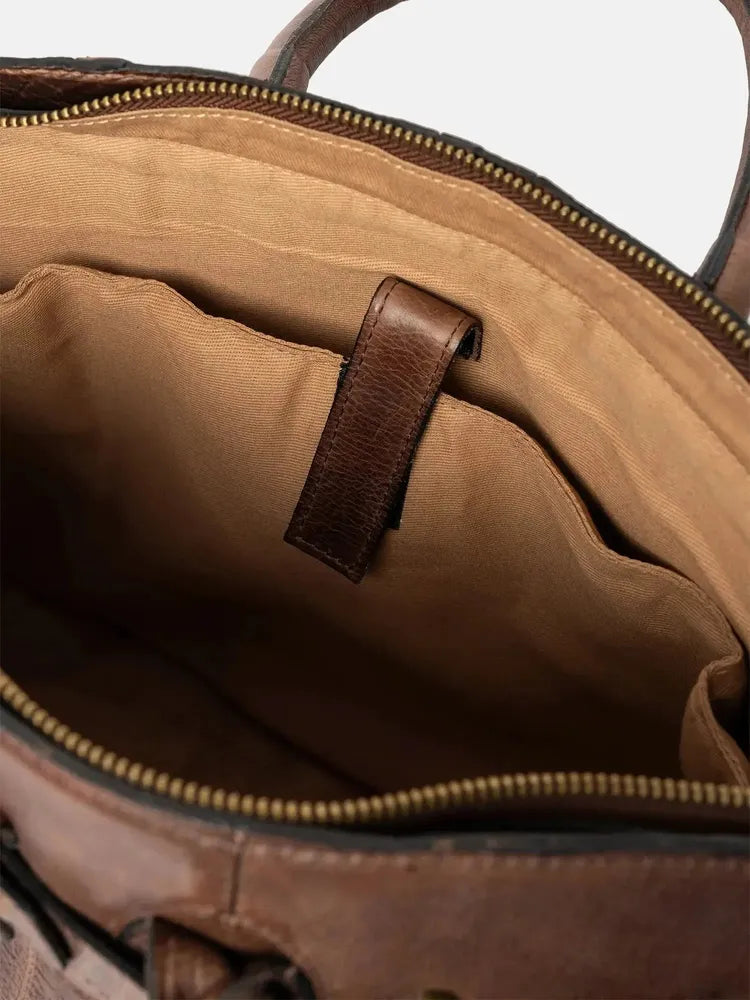 Re:Designed by Dixie Mada Big veske med bærehåndtak i skinn Woodsmoke-Damevesker-BagBrokers