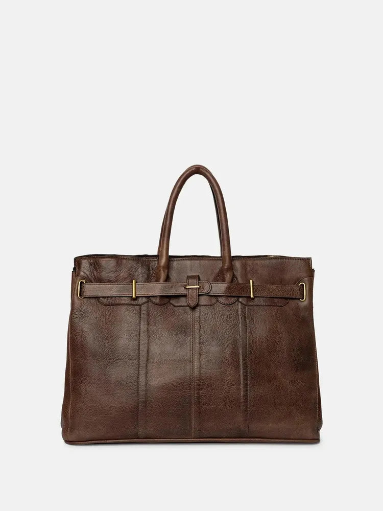 Re:Designed by Dixie Mada Big veske med bærehåndtak i skinn Woodsmoke-Damevesker-BagBrokers