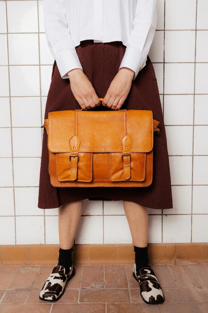 Re:Designed by Dixie Melia Big veske med bærehåndtak i skinn Burned Tan-Damevesker-BagBrokers