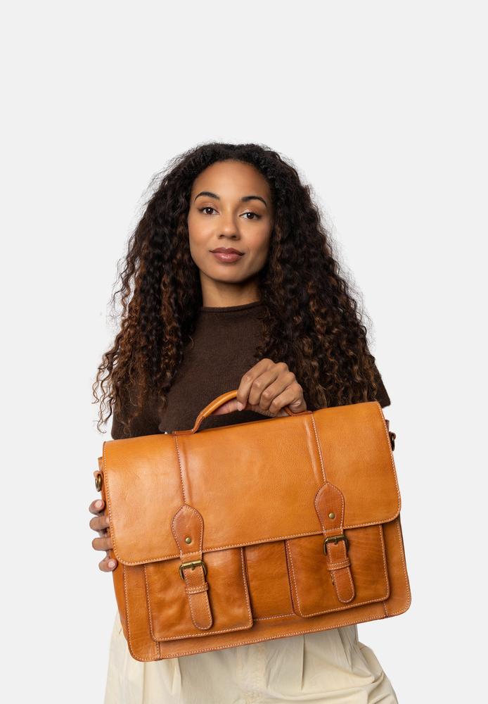 Re:Designed by Dixie Melia Big veske med bærehåndtak i skinn Burned Tan-Damevesker-BagBrokers