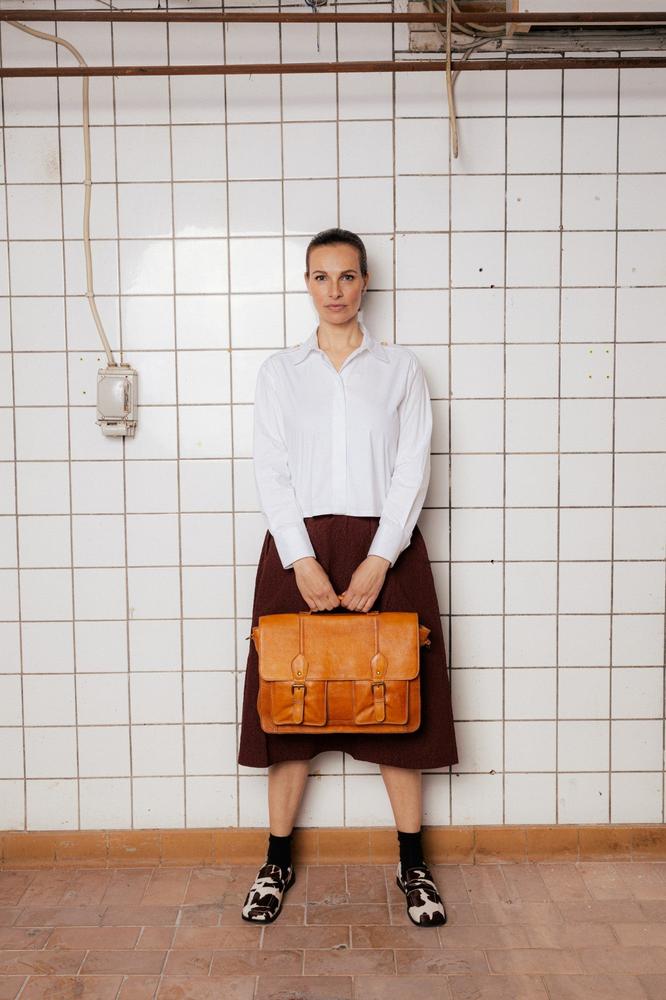 Re:Designed by Dixie Melia Big veske med bærehåndtak i skinn Burned Tan-Damevesker-BagBrokers