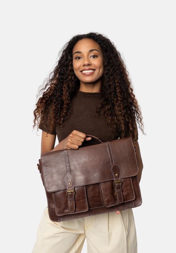 Re:Designed by Dixie Melia Big veske med bærehåndtak i skinn Woodsmoke-Damevesker-BagBrokers