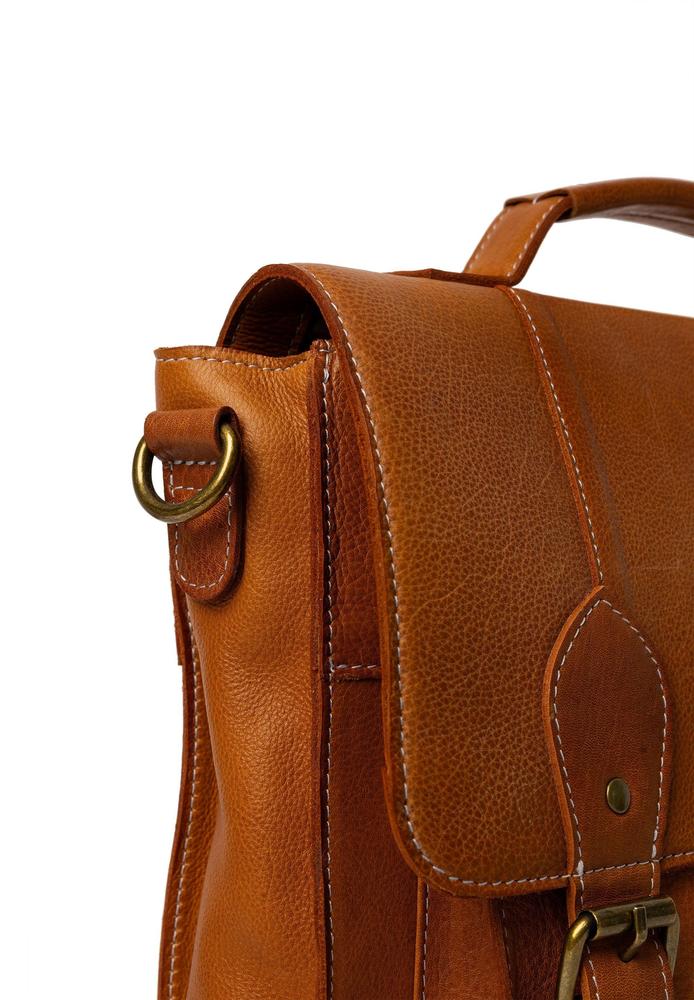 Re:Designed by Dixie Melia Medium veske med bærehåndtak i skinn Burned Tan-Damevesker-BagBrokers