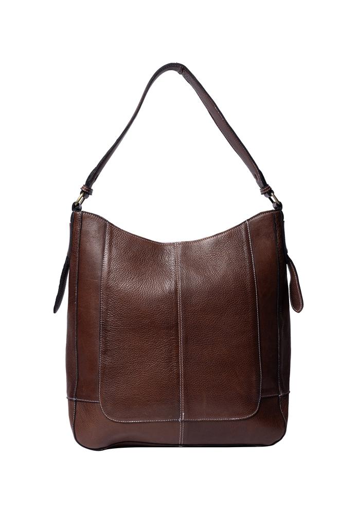 Re:Designed by Dixie Neri Big skulderveske i skinn Woodsmoke-Damevesker-BagBrokers