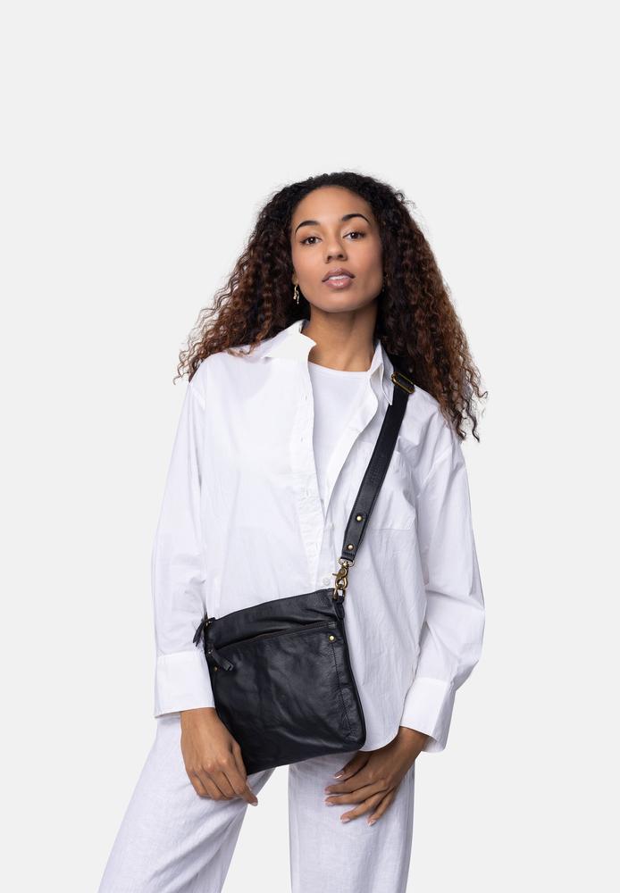 Re:Designed by dixie Jara Big skulderveske i skinn Black-Damevesker-BagBrokers