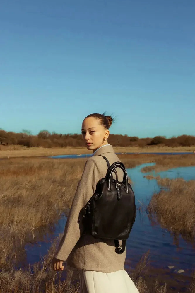 Re:Designed by dixie Jeane Ryggsekk i skinn - Black-Sekk-BagBrokers