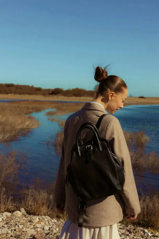 Re:Designed by dixie Jeane Ryggsekk i skinn - Black-Sekk-BagBrokers