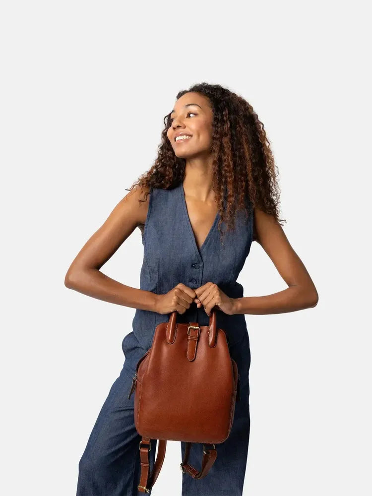 Re:Designed by dixie Jeane Ryggsekk i skinn - Cognac-Sekk-BagBrokers