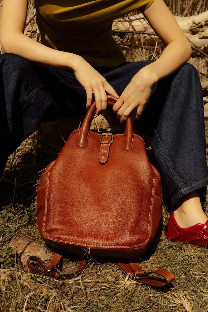 Re:Designed by dixie Jeane Ryggsekk i skinn - Cognac-Sekk-BagBrokers