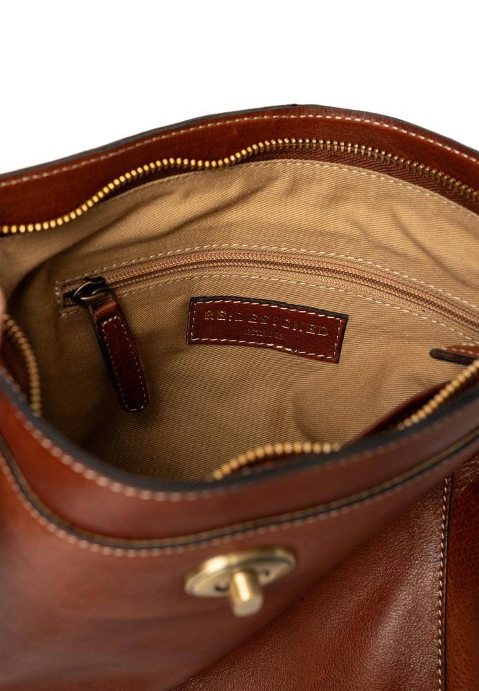 Re:Designed by dixie Moa Big skulderveske i skinn Cognac-Damevesker-BagBrokers