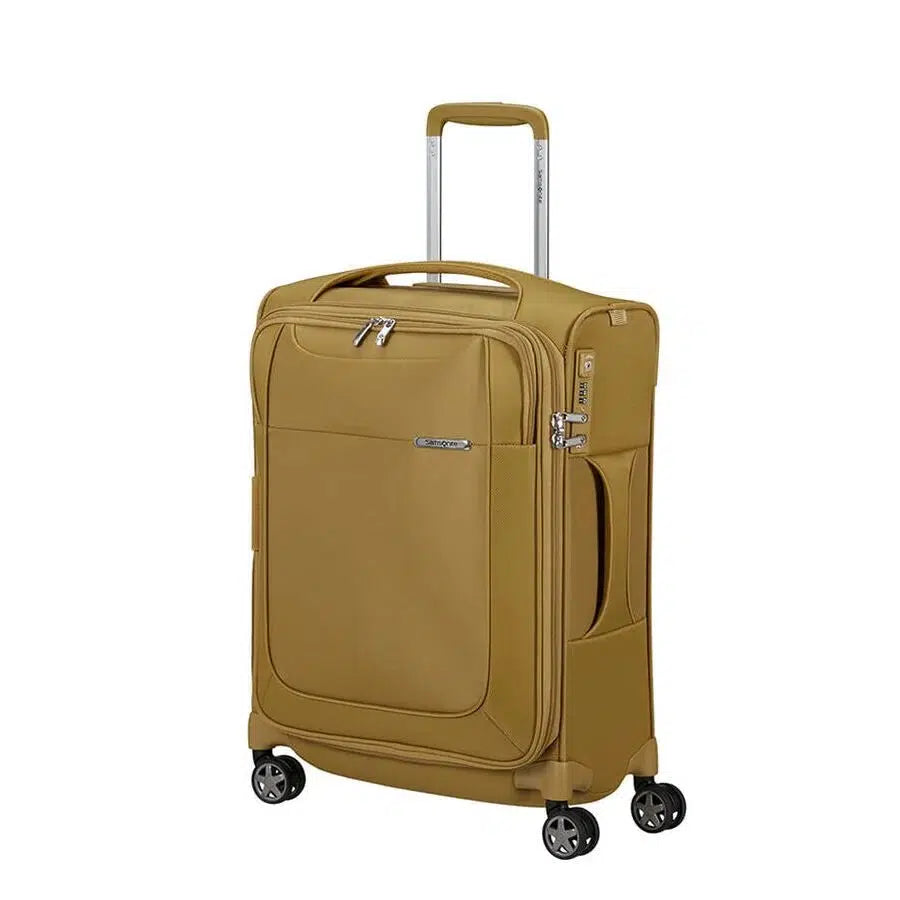 Samsonite D'Lite Utvidbar kabinkoffert med 4 hjul 55 cm Mustard Yellow-Myke kofferter-BagBrokers
