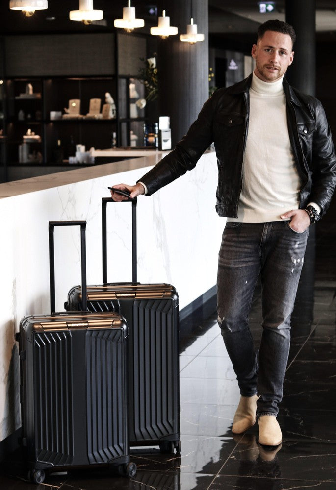 Samsonite Lite-Box ALU Kabin koffert 55 cm Black-Harde kofferter-BagBrokers