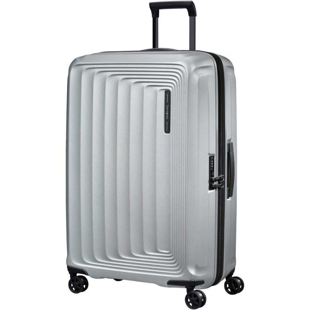 Samsonite NUON utvidbar stor koffert 75 cm Matt Silver-Harde kofferter-BagBrokers