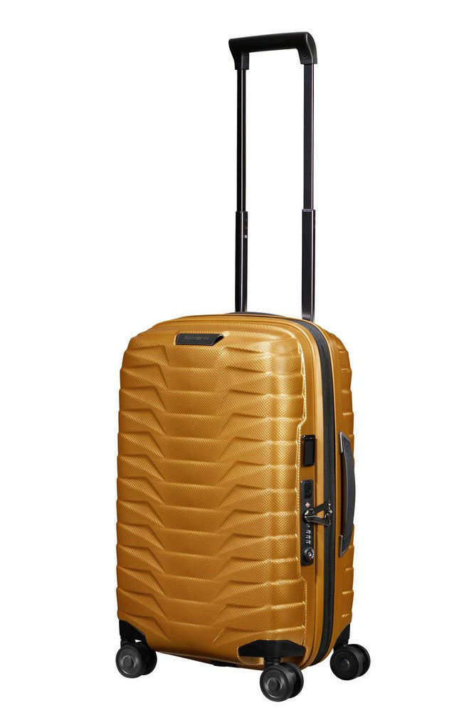 Samsonite PROXIS Utvidbar Smal kabinkoffert 35 cm bredde med 4 hjul Honey Gold-Harde kofferter-BagBrokers