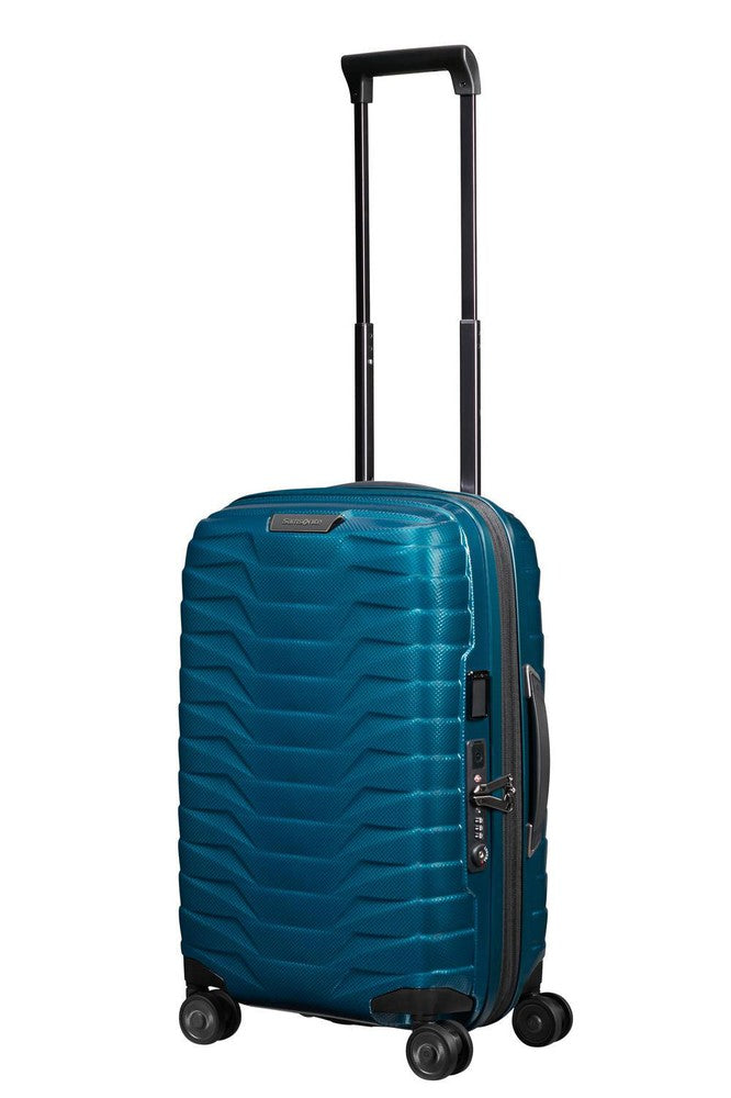 Samsonite PROXIS Utvidbar Smal kabinkoffert 35 cm bredde med 4 hjul Petrol Blue-Harde kofferter-BagBrokers