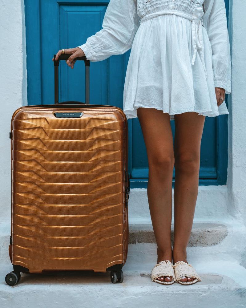 Samsonite PROXIS stor koffert 75 cm/98 L/ 2,9 kg Honey Gold-Harde kofferter-BagBrokers