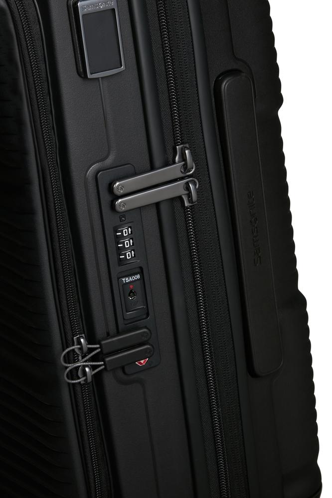 Samsonite Paralux Utvidbar kabinkoffert med dobbel inngang 55 cm Black-Harde kofferter-BagBrokers