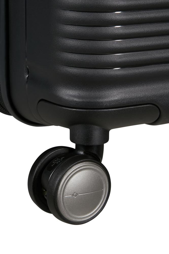 Samsonite Paralux Utvidbar kabinkoffert med dobbel inngang 55 cm Black-Harde kofferter-BagBrokers