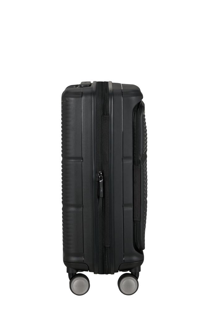 Samsonite Paralux Utvidbar kabinkoffert med dobbel inngang 55 cm Black-Harde kofferter-BagBrokers