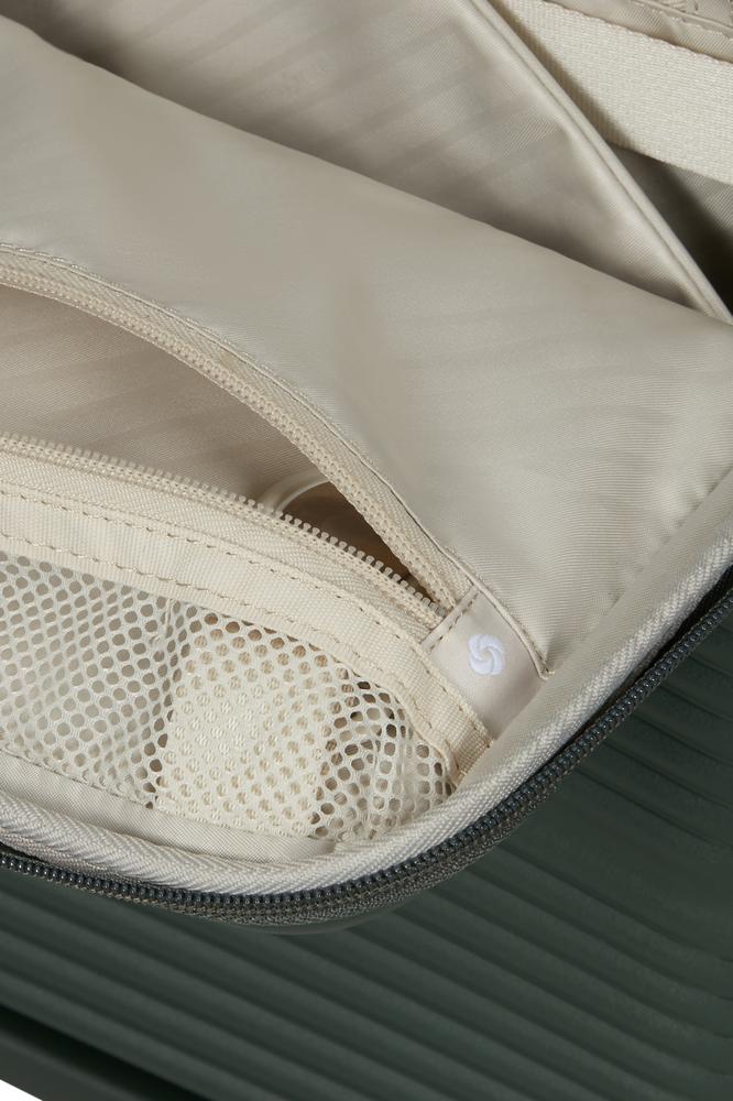 Samsonite Paralux Utvidbar kabinkoffert med dobbel inngang 55 cm Oliven-Harde kofferter-BagBrokers