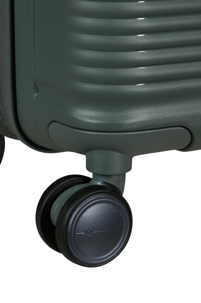 Samsonite Paralux Utvidbar kabinkoffert med dobbel inngang 55 cm Oliven-Harde kofferter-BagBrokers