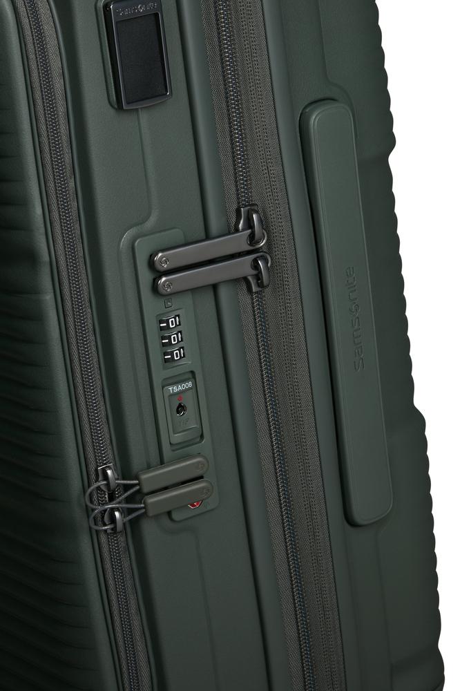 Samsonite Paralux Utvidbar kabinkoffert med dobbel inngang 55 cm Oliven-Harde kofferter-BagBrokers
