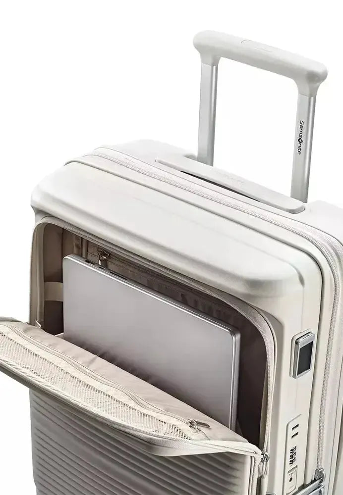 Samsonite Paralux Utvidbar kabinkoffert med dobbel inngang 55 cm Stone Grey-Harde kofferter-BagBrokers