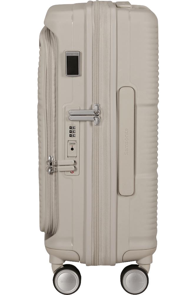 Samsonite Paralux Utvidbar kabinkoffert med dobbel inngang 55 cm Stone Grey-Harde kofferter-BagBrokers