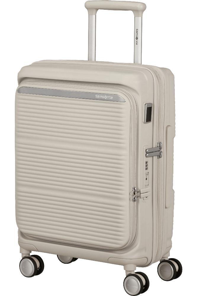 Samsonite Paralux Utvidbar kabinkoffert med dobbel inngang 55 cm Stone Grey-Harde kofferter-BagBrokers