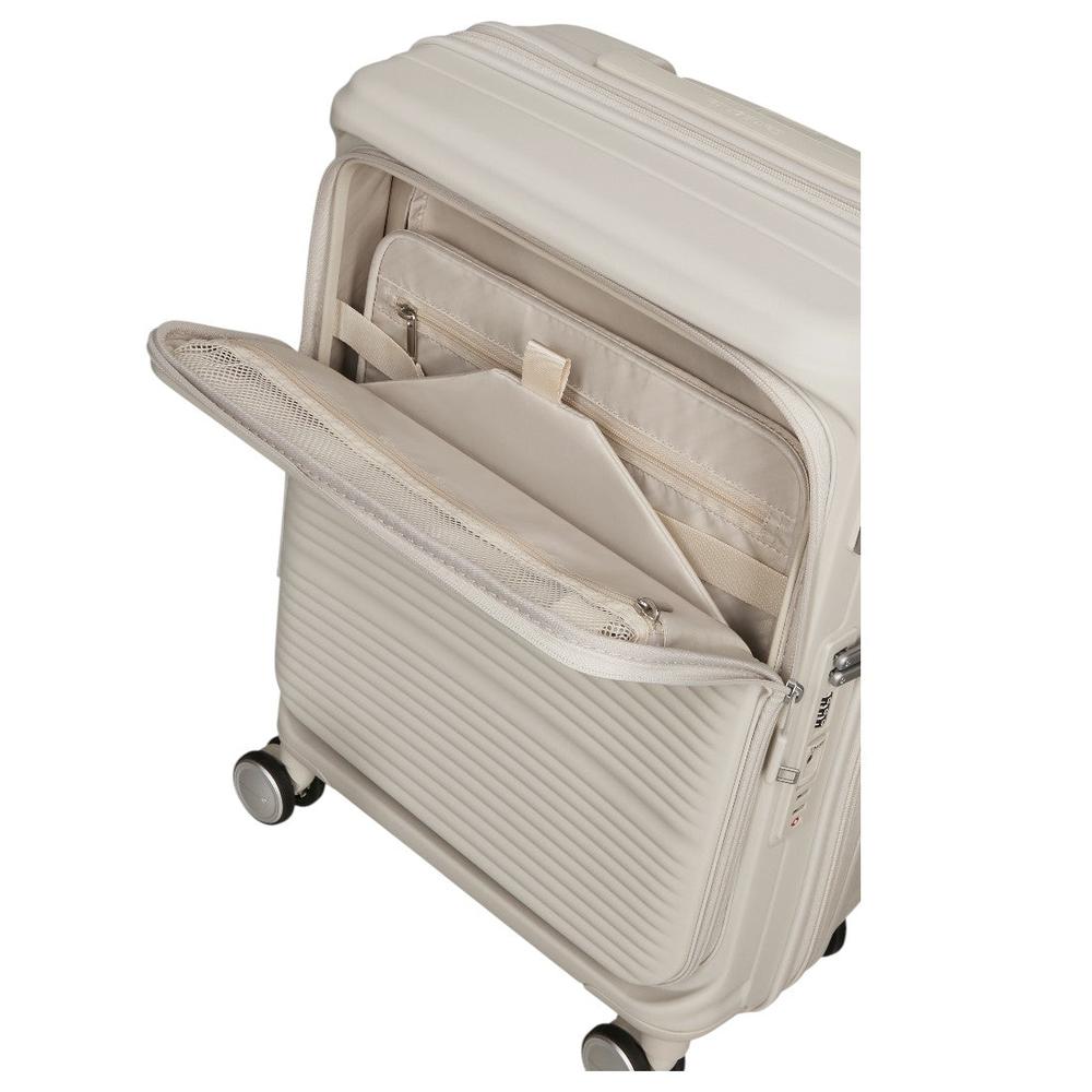 Samsonite Paralux Utvidbar kabinkoffert med dobbel inngang 55 cm Stone Grey-Harde kofferter-BagBrokers