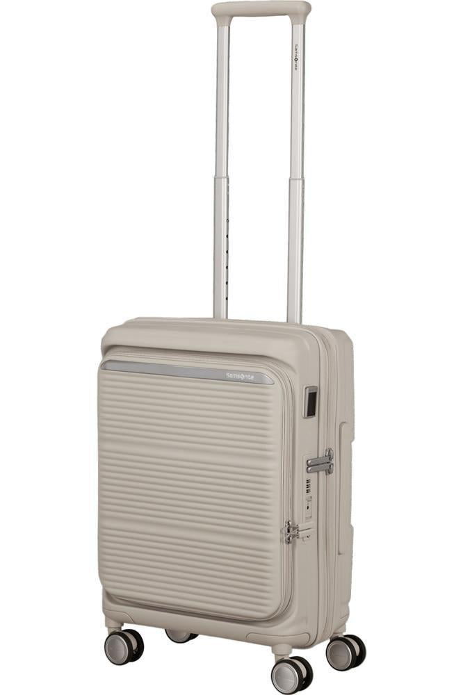 Samsonite Paralux Utvidbar kabinkoffert med dobbel inngang 55 cm Stone Grey-Harde kofferter-BagBrokers