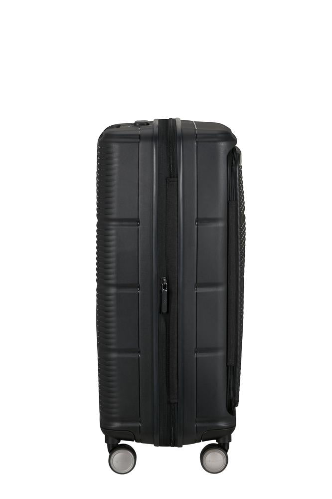 Samsonite Paralux Utvidbar koffert med dobbel inngang 67 cm Black-Harde kofferter-BagBrokers