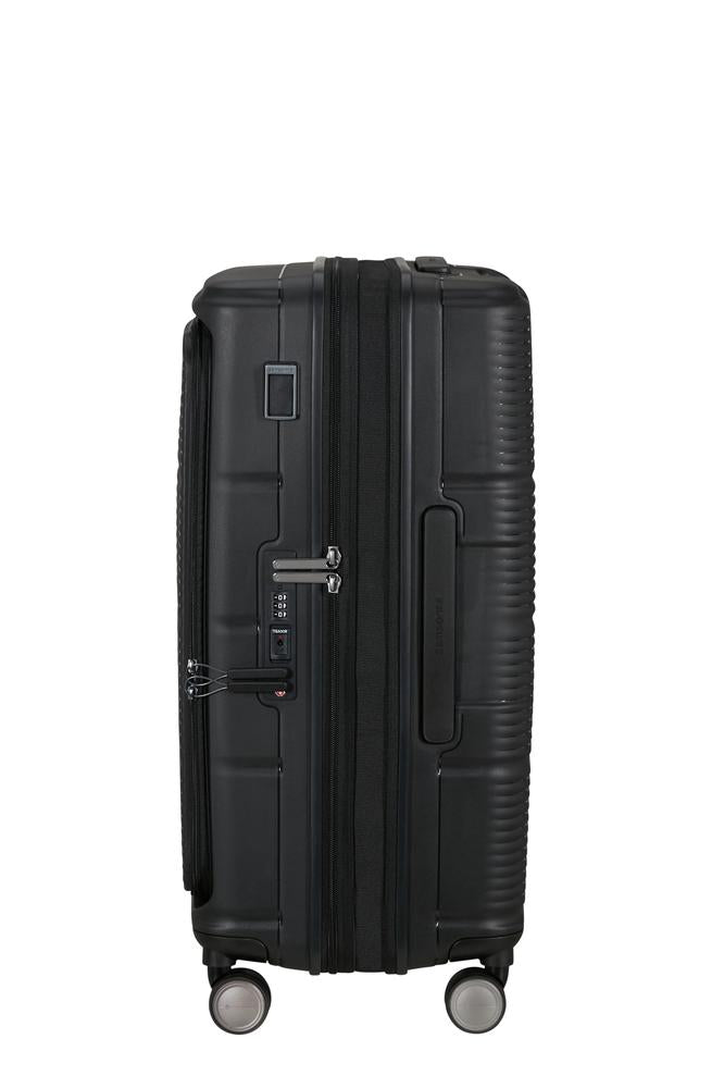 Samsonite Paralux Utvidbar koffert med dobbel inngang 67 cm Black-Harde kofferter-BagBrokers