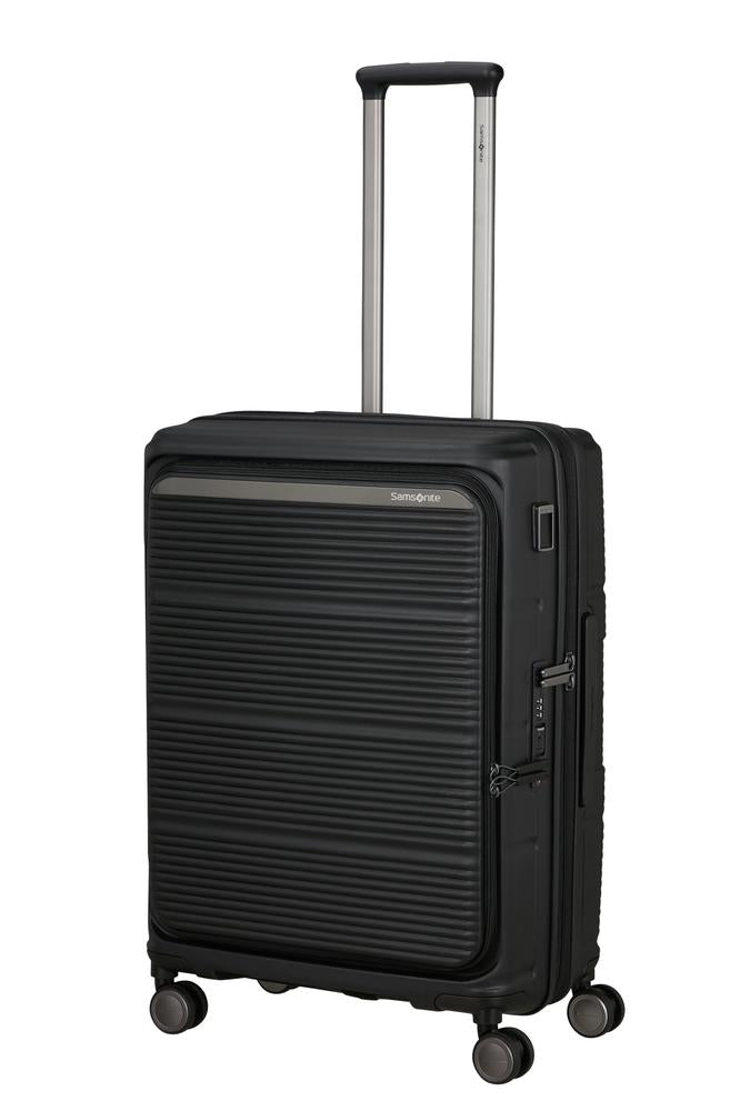 Samsonite Paralux Utvidbar koffert med dobbel inngang 67 cm Black-Harde kofferter-BagBrokers