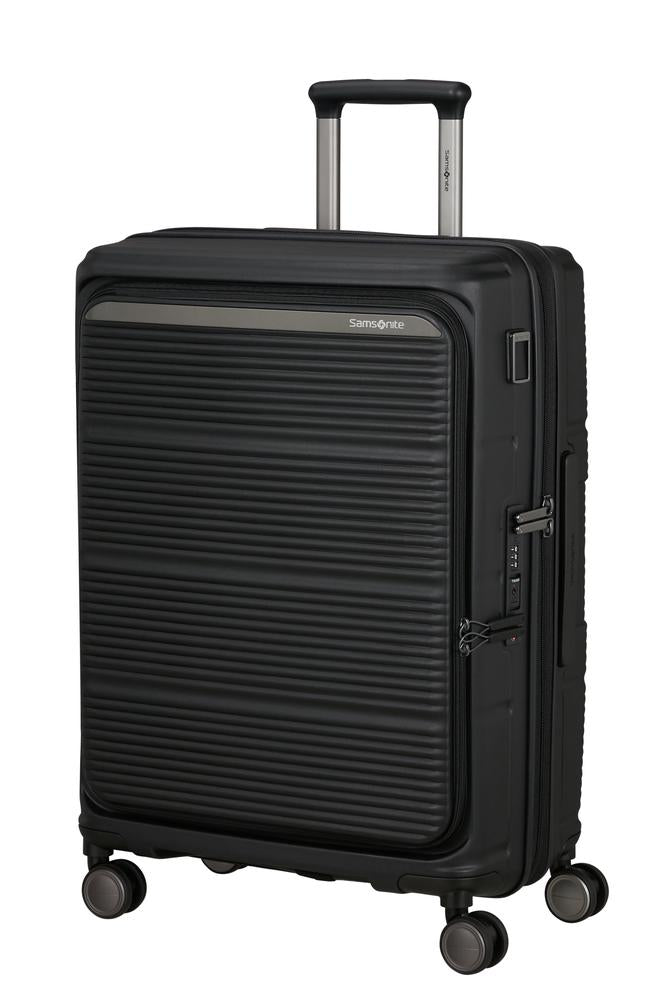 Samsonite Paralux Utvidbar koffert med dobbel inngang 67 cm Black-Harde kofferter-BagBrokers