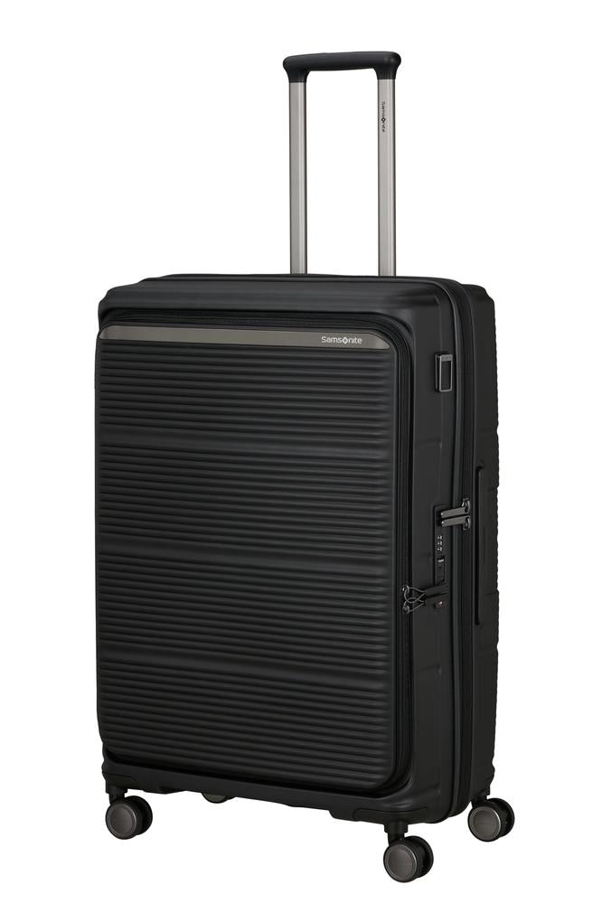Samsonite Paralux Utvidbar koffert med dobbel inngang 75 cm Black-Harde kofferter-BagBrokers
